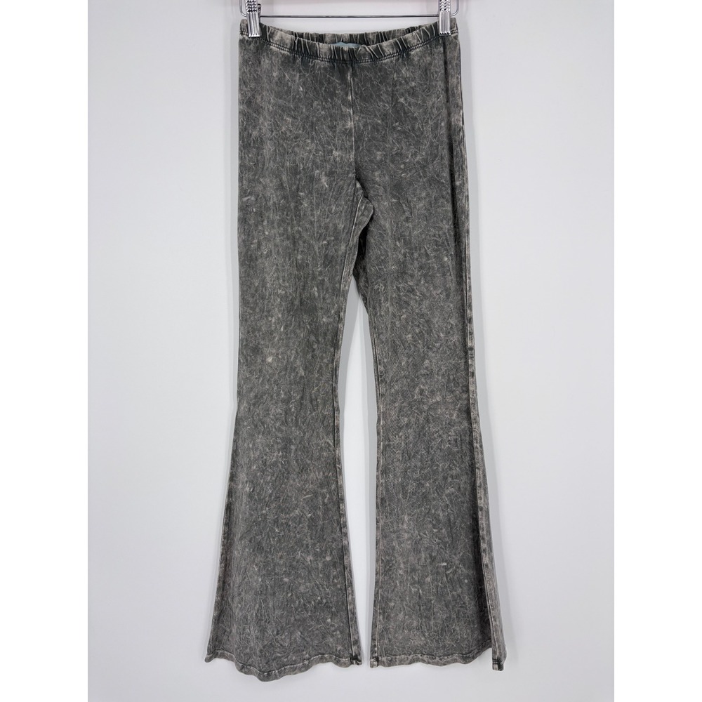 Chatoyant Flare Pants Womens S Gray Acid Wash Bell Bottoms Boho Retro Stretch